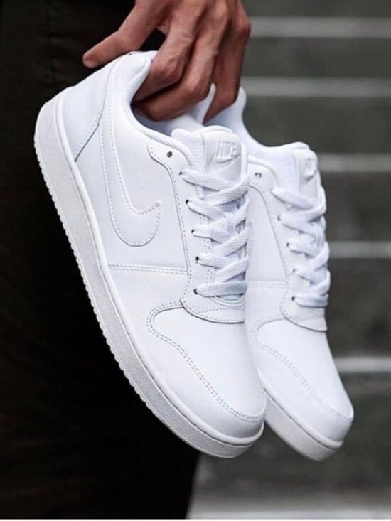 Nike Ebernon Low Sneaker Shoe Triple White Size 7 - Picture 1 of 9